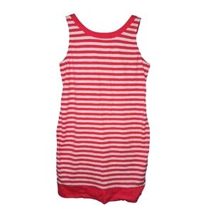 Tommy Bahama Pink White Striped Sleeveless Dress Size Small